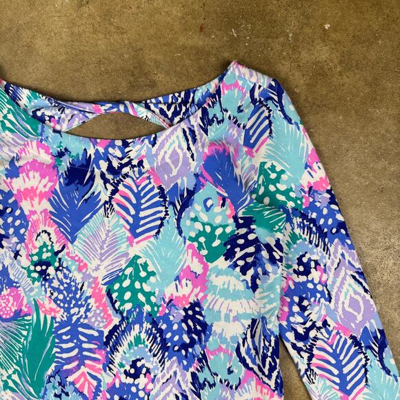 Lilly Pulitzer Tristan Top Boat Neck Long-Sleeve Size XS Twist Back Keyhole - Picture 3 of 12